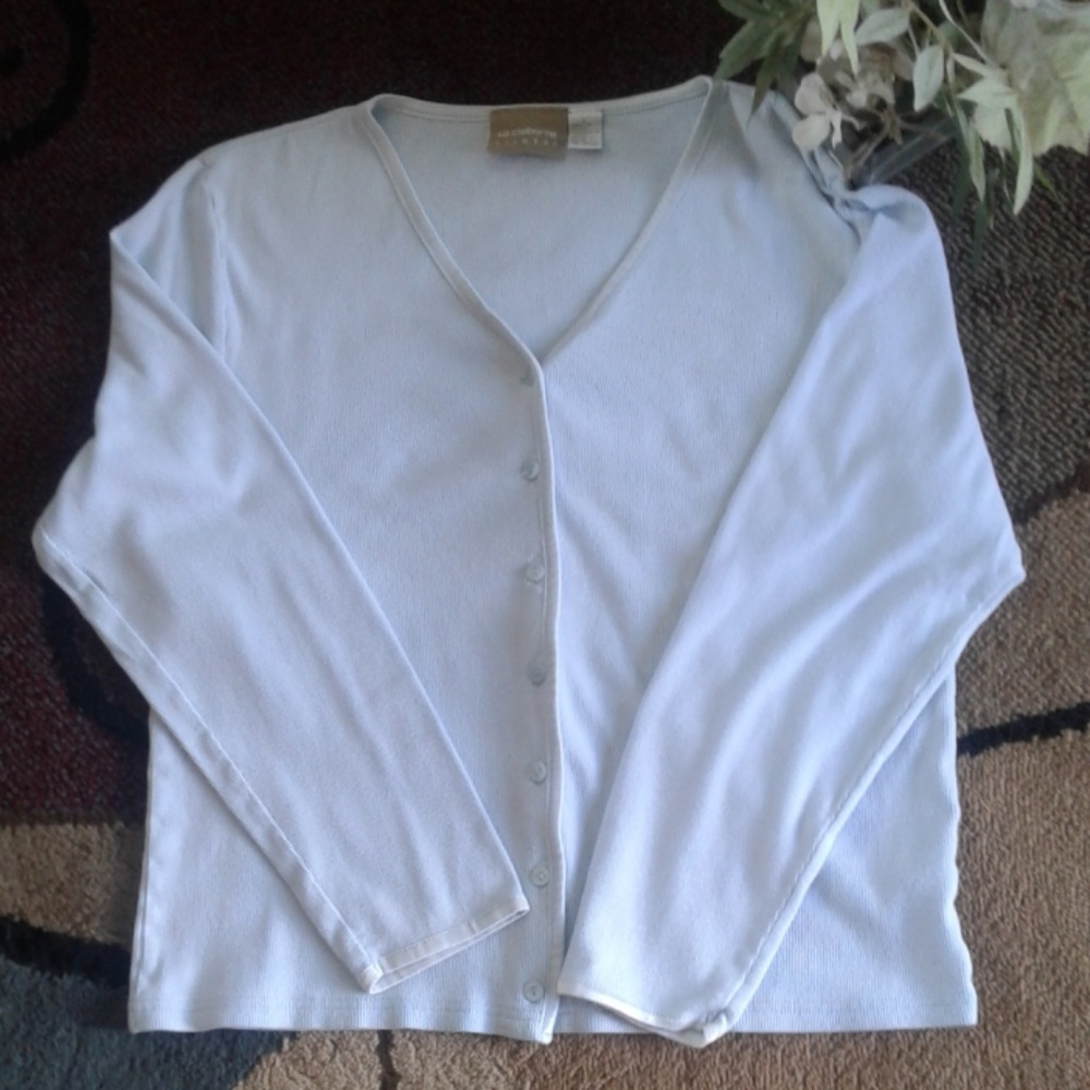 Liz Claiborne light blue button down top.
